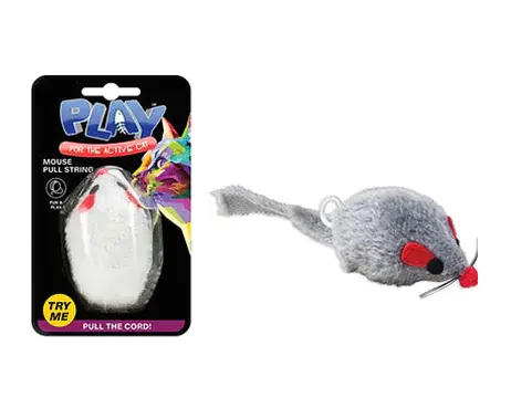 CAT MOUSE PULL STRING 20CM