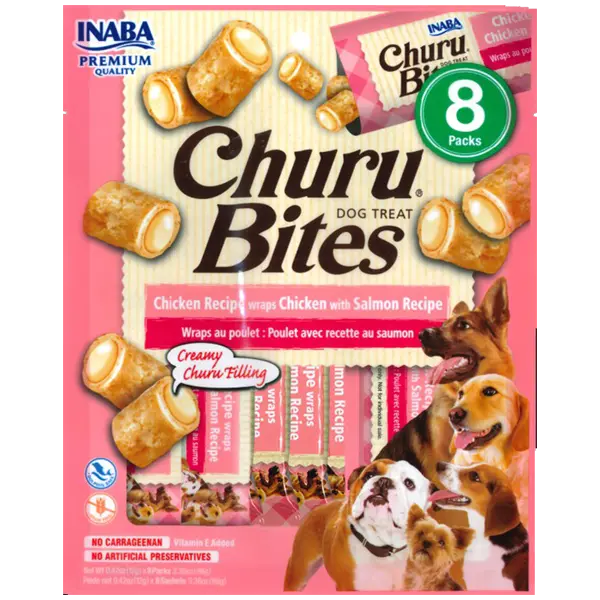 INABA DOG CHURU BITES CHICKEN SALMON RECIPE WRAPS