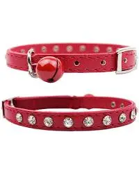 VELVET CRYSTAL CAT COLLAR WITH BELL