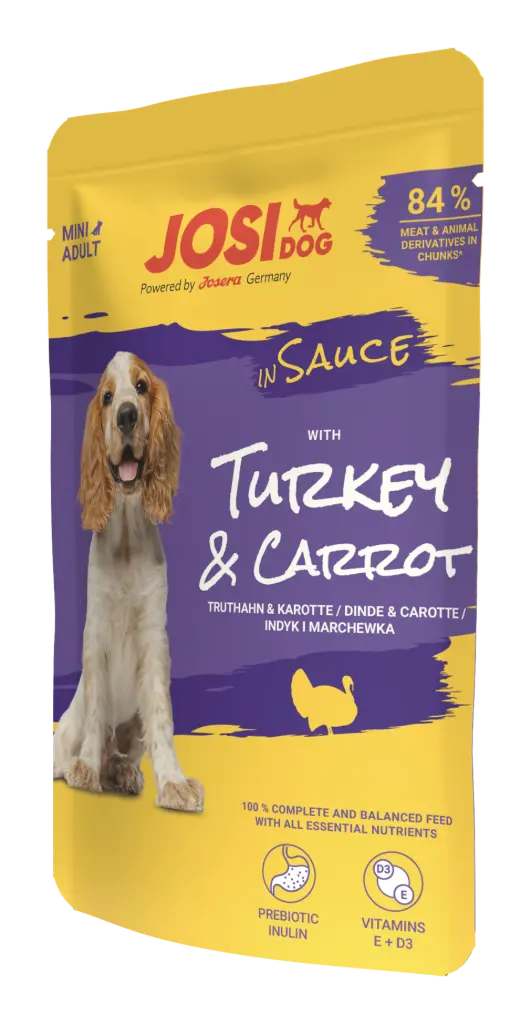 JOSIDOG TURKEY&CARROT IN SAUCE 100GR