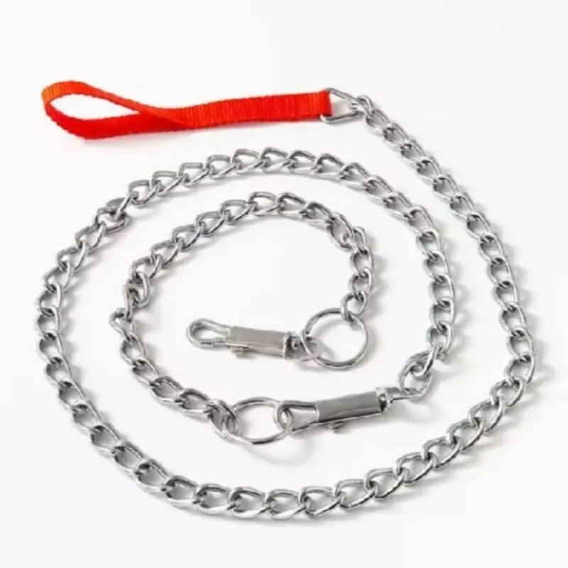 METAL TRAINING CHAIN LEASH WITH QUICK CLIP (4MM X 120CM)