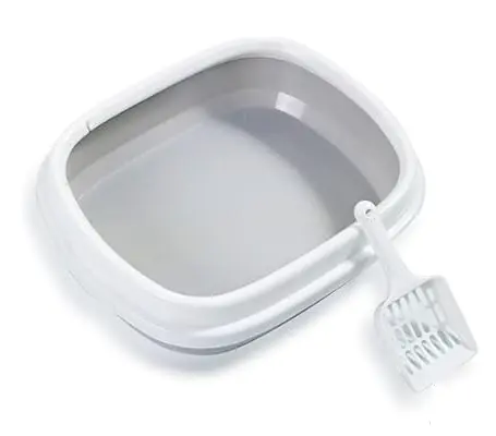 BASIC CAT LITTER BOX TRAY WITH SCOOP (40x31x11CM)