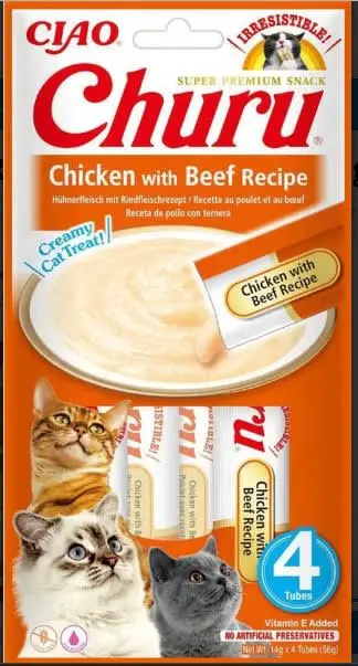 INABA CAT CHURU 4P (CHICKEN WITH BEEF)