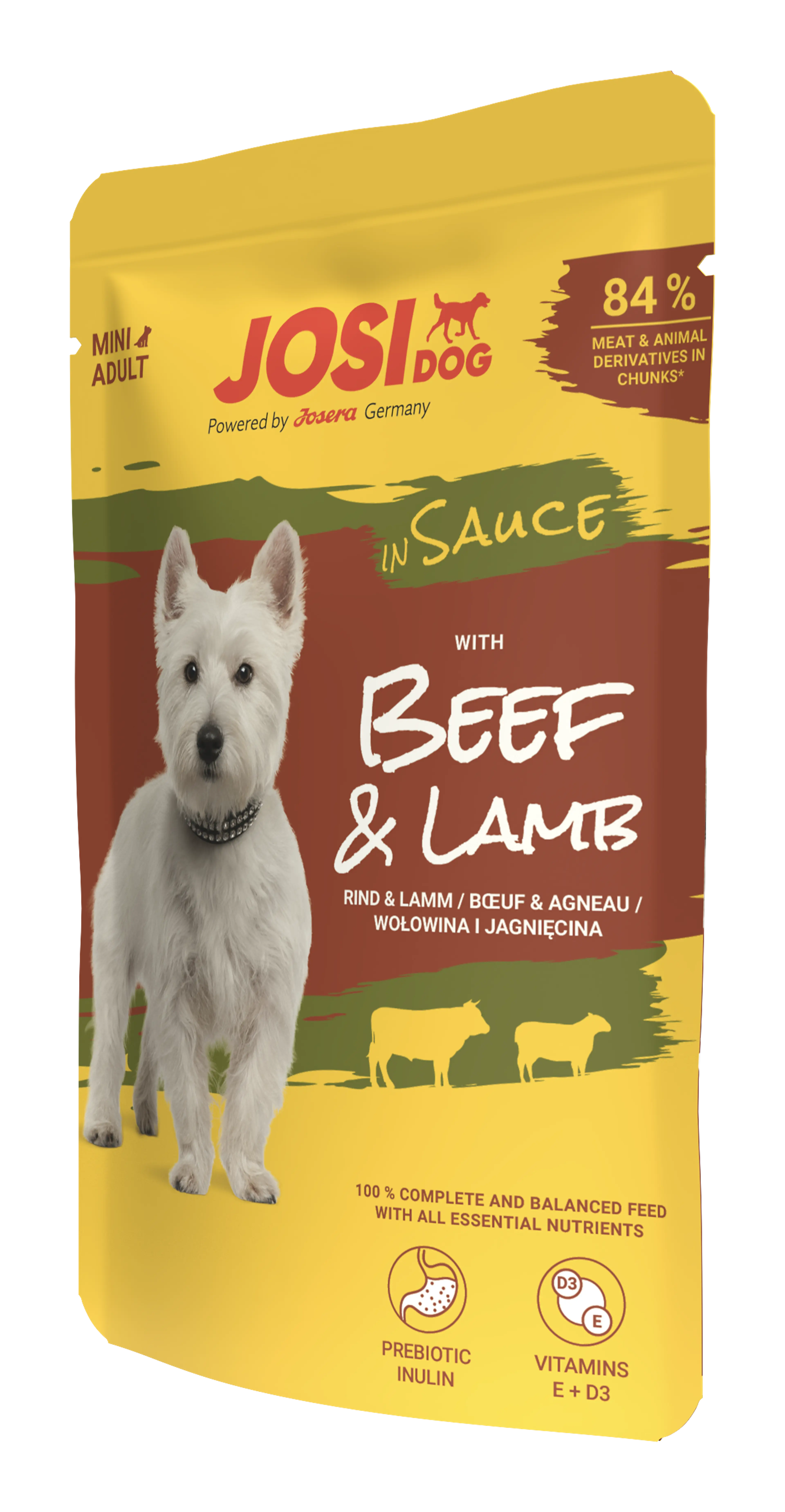 JOSIDOG BEEF&LAMB IN SAUCE 100GR