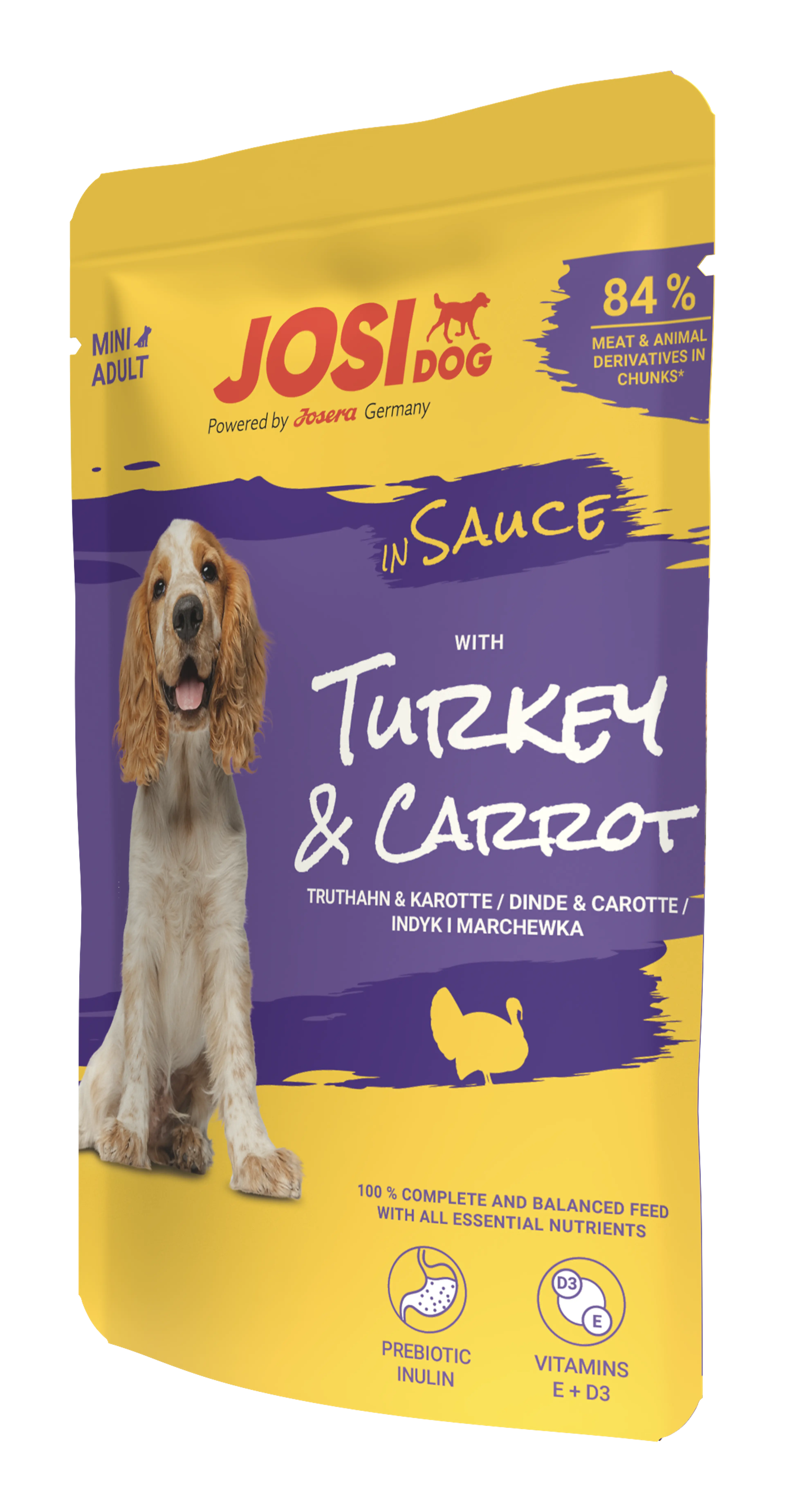 JOSIDOG TURKEY&CARROT IN SAUCE 100GR