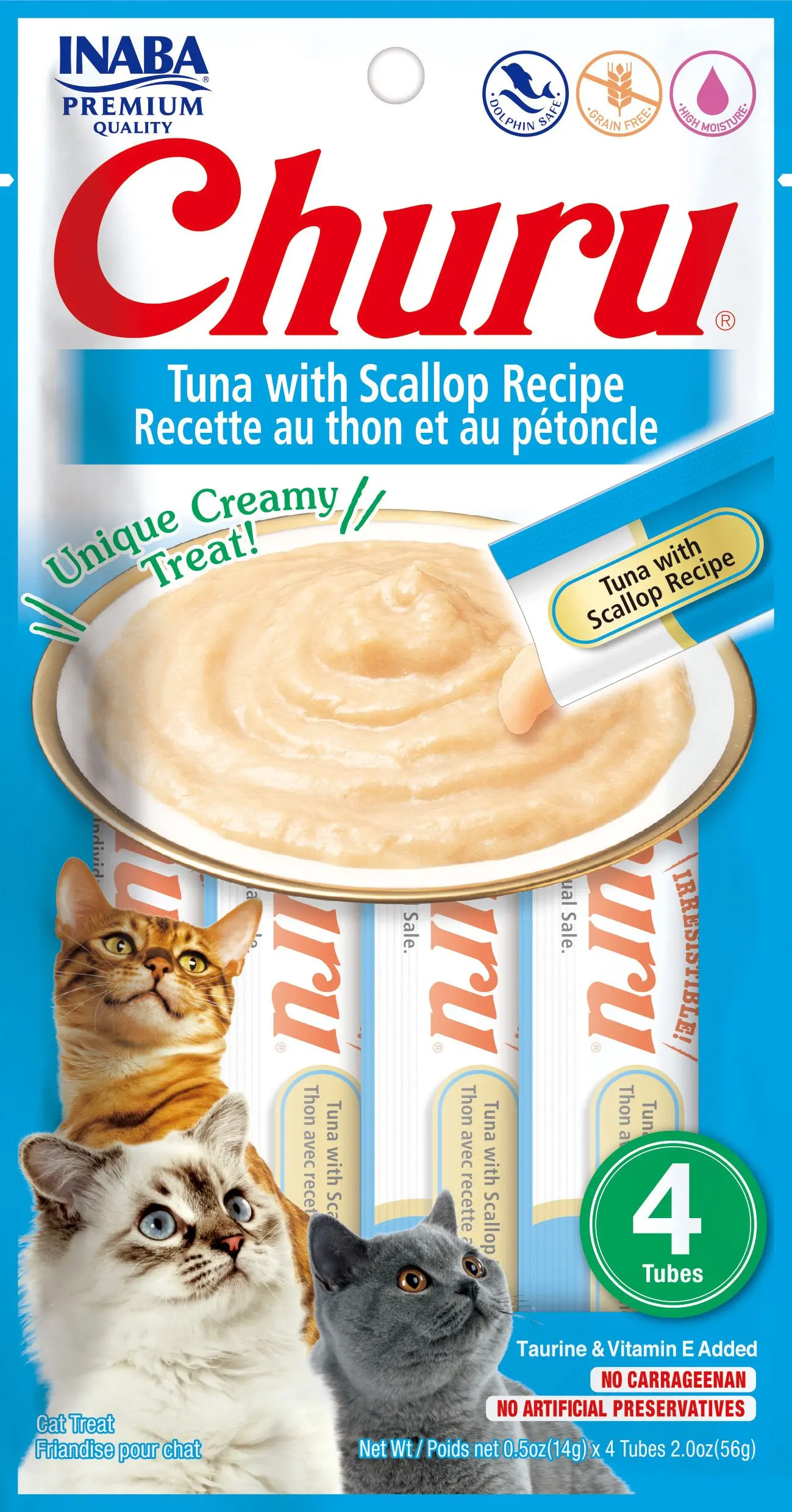 INABA CAT CHURU 4P (TUNA WITH SCALLOP)
